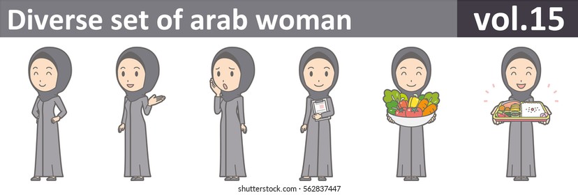 Diverse set of arab woman, EPS10 vol.15