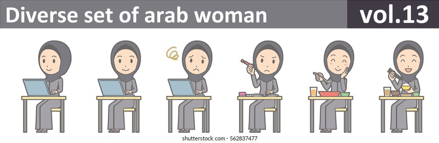 Diverse set of arab woman, EPS10 vol.13