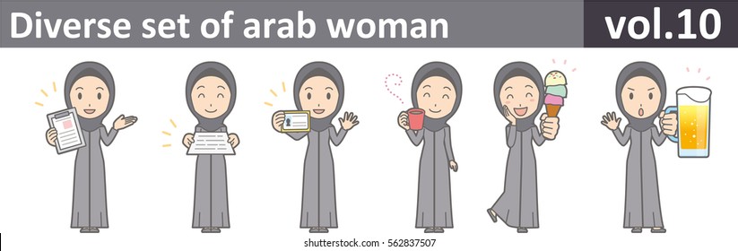 Diverse set of arab woman, EPS10 vol.10