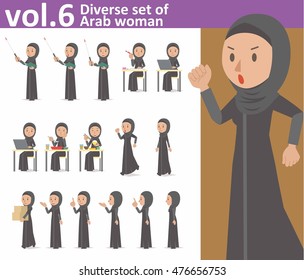 Diverse set of Arab woman on white background , EPS10 vector format vol.6