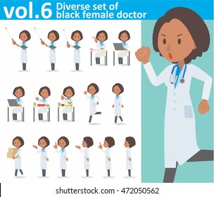 Diverse set of black female doctor on white background , EPS10 vector format vol.6