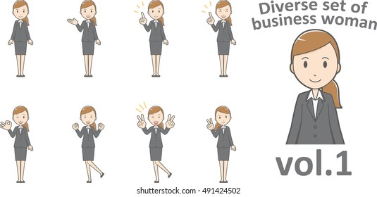 Diverse set of business woman , EPS10 vector format vol.1