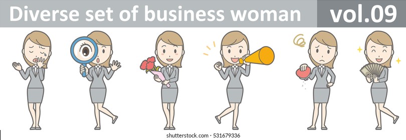 Diverse set of business woman , EPS10 vector format vol.09