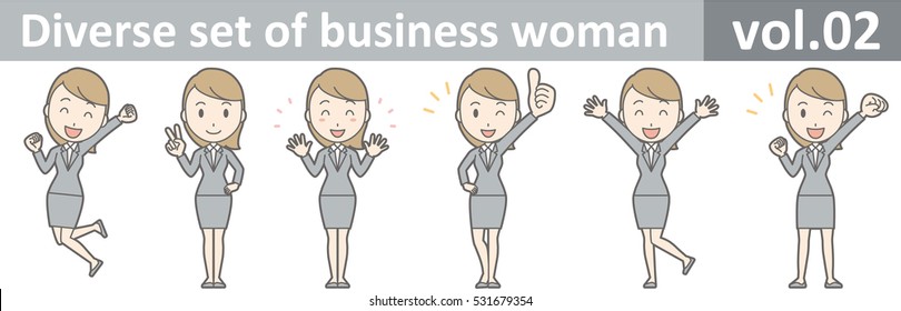 Diverse set of business woman , EPS10 vector format vol.02