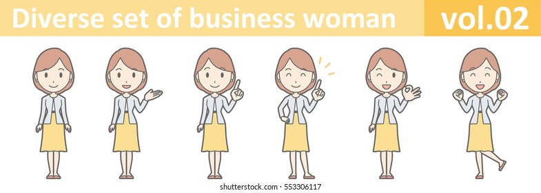 Diverse set of business woman , EPS10 vector format vol.02