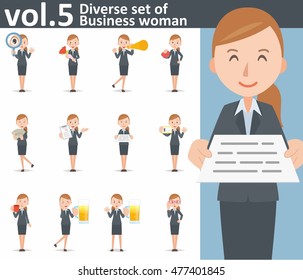 Diverse set of business woman on white background , EPS10 vector format vol.5