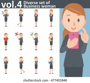 Diverse set of business woman on white background , EPS10 vector format vol.4