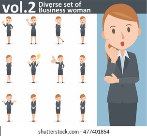 Diverse set of business woman on white background , EPS10 vector format vol.2