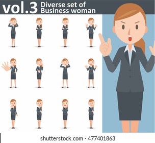 Diverse set of business woman on white background , EPS10 vector format vol.3