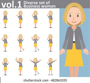 Diverse set of Business woman on white background , EPS10 vector format vol.1