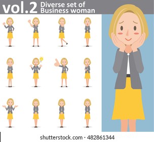 Diverse set of Business woman on white background , EPS10 vector format vol.2