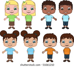 Diverse set of children - vector illustration