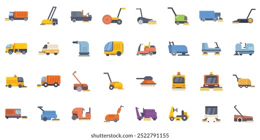 Diverse set of cleaning equipment showcasing the variety of machines used for maintaining hygiene