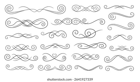A Diverse Set of Decorative Swirls and Flourishes for Design Needs