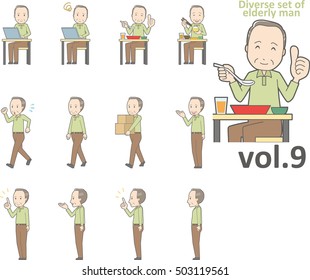 Diverse set of elderly man , EPS10 vector format vol.9