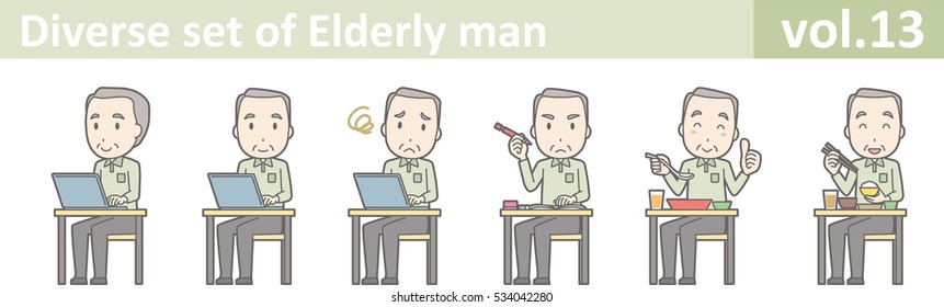 Diverse set of elderly man , EPS10 vector format vol.13