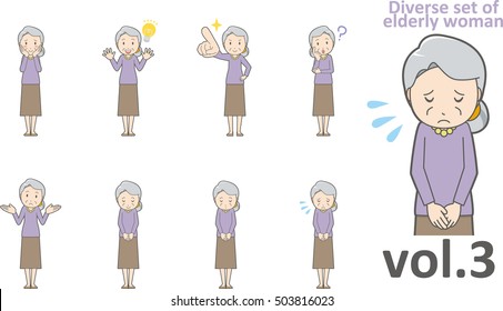 Diverse set of elderly woman , EPS10 vector format vol.3
