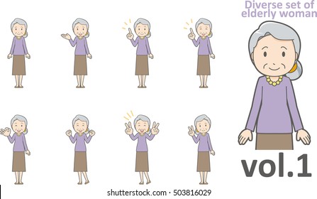 Diverse set of elderly woman , EPS10 vector format vol.1