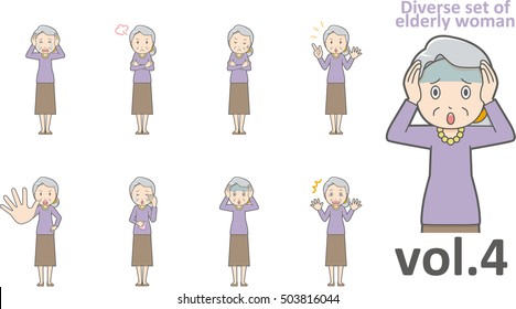 Diverse set of elderly woman , EPS10 vector format vol.4