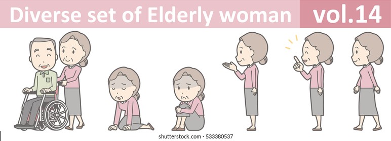 Diverse set of elderly woman , EPS10 vector format vol.14
