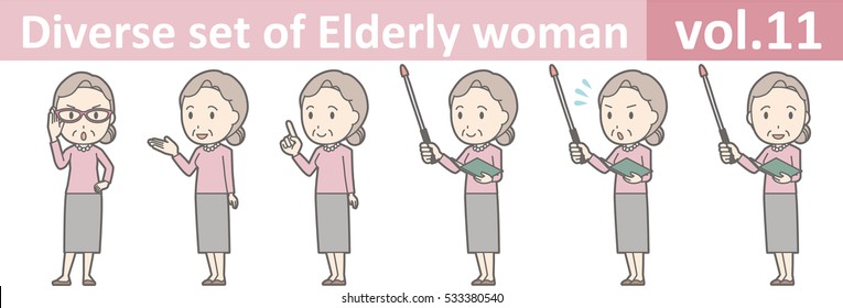 Diverse set of elderly woman , EPS10 vector format vol.11