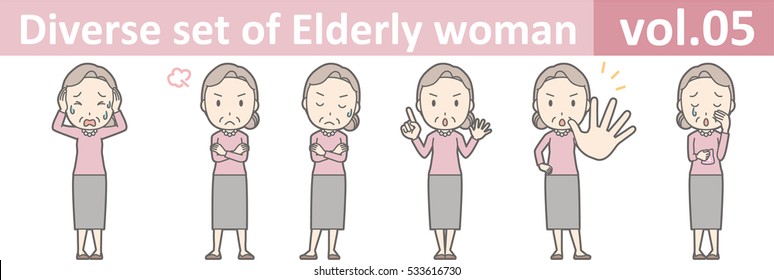 Diverse set of elderly woman , EPS10 vector format vol.05