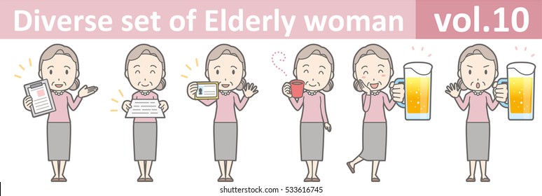 Diverse set of elderly woman , EPS10 vector format vol.10