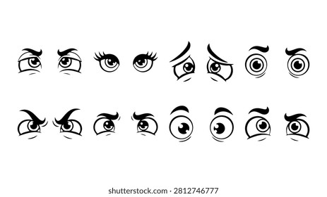A diverse set of eye expressions showcasing various emotions and moods, highlighting the power of eyes in conveying feelings and personality.