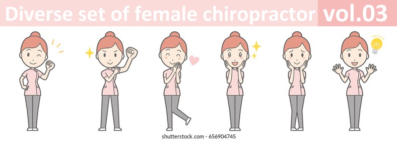 Diverse set of female chiropractor, EPS10 vol.03