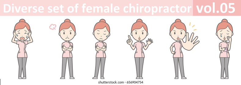 Diverse set of female chiropractor, EPS10 vol.05