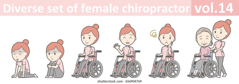 Diverse set of female chiropractor, EPS10 vol.14