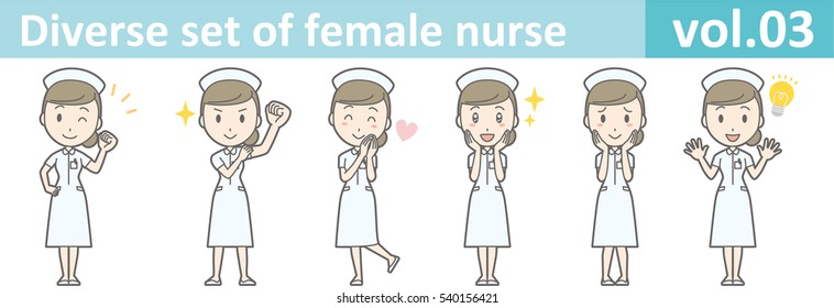 Diverse set of female nurse , EPS10 vector format vol.03