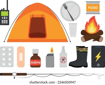 Diverse set of fisherman, vector illustration