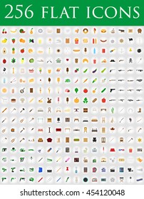 diverse set of flat icons vector illustration isolated on background