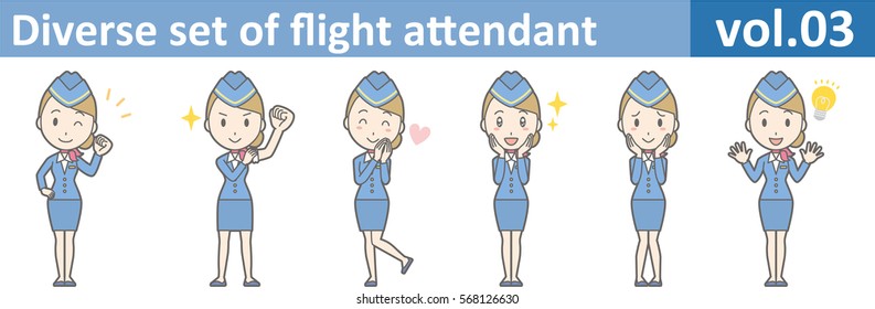 Diverse set of flight attendant, EPS10 vol.03