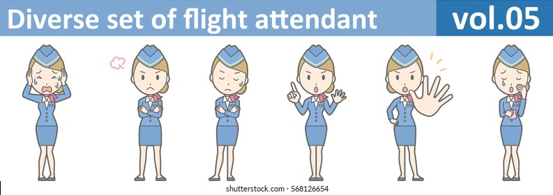 Diverse set of flight attendant, EPS10 vol.05