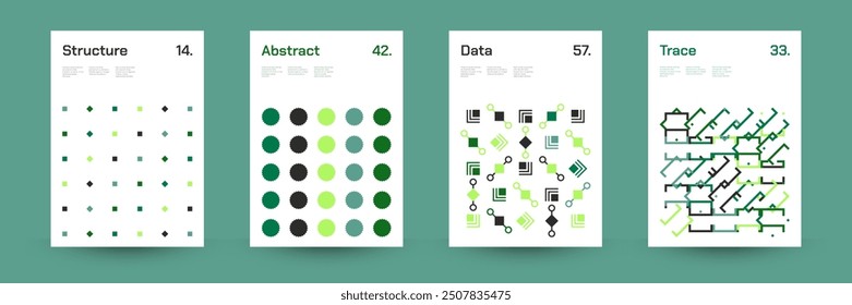 Diverse Set of Geometric Patterns: Wide Range of Symmetrical Geometric Shapes and Repeating Forms. Abstract Mosaic Poster Background. Vector Illustration.