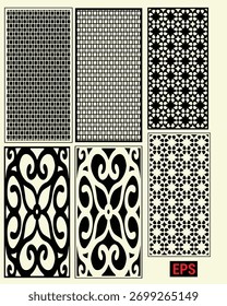 Diverse Set of Laser Cut Decorative Geometric and Scroll Patterns Keywords laser cut, pattern