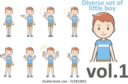 Diverse set of little boy , EPS10 vector format vol.1