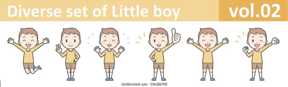 Diverse set of little boy , EPS10 vector format vol.02