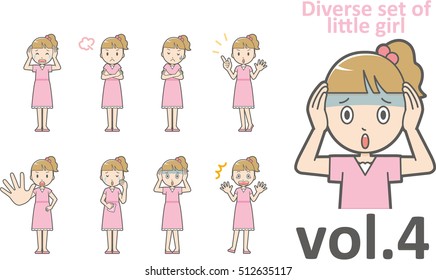 Diverse set of little girl , EPS10 vector format vol.4