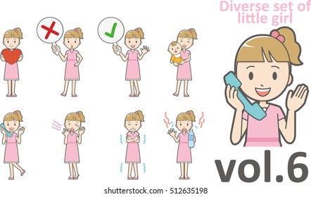 Diverse set of little girl , EPS10 vector format vol.6