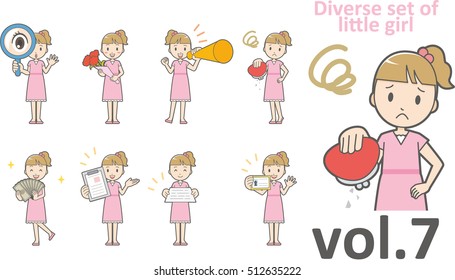 Diverse set of little girl , EPS10 vector format vol.7