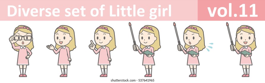 Diverse set of little girl , EPS10 vector format vol.11