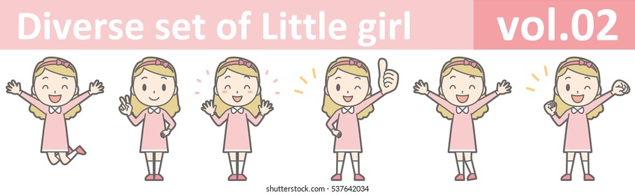 Diverse set of little girl , EPS10 vector format vol.02