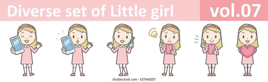 Diverse set of little girl , EPS10 vector format vol.07