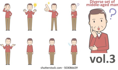 Diverse set of middle-aged man , EPS10 vector format vol.3