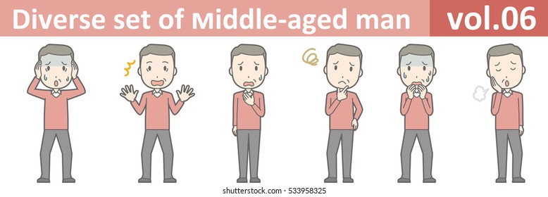 Diverse set of middle-aged man , EPS10 vector format vol.06