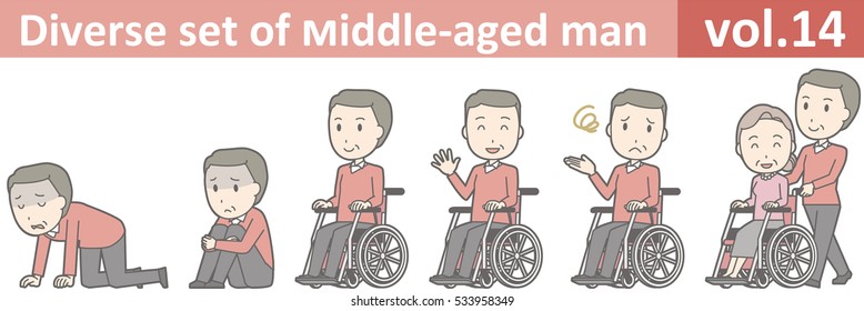 Diverse set of middle-aged man , EPS10 vector format vol.14