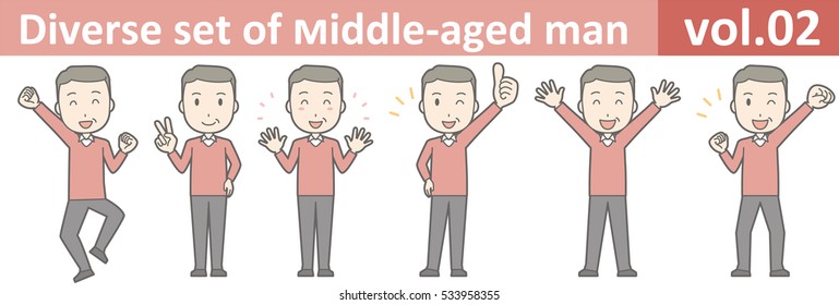 Diverse set of middle-aged man , EPS10 vector format vol.02